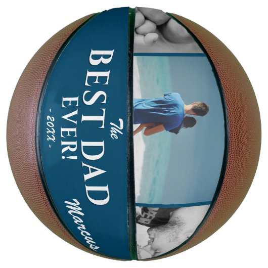 Modern Best Pap Ever Vader Dag 3 Foto Collage Basketbal (Verticaal)