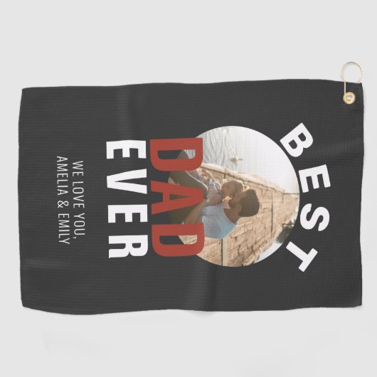 Modern Best Pap Ever Vader Day Foto Golfhanddoek (Horizontaal)