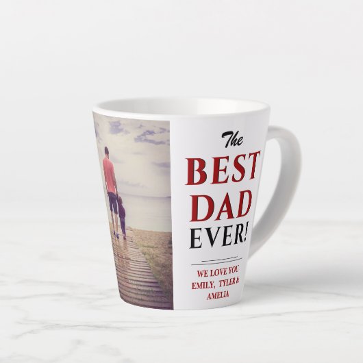 Modern Best Pap Ever Vader Day Foto Latte Mok (Rechterhoek)