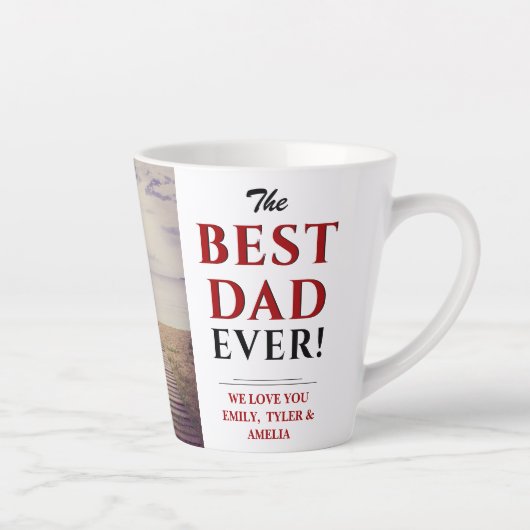 Modern Best Pap Ever Vader Day Foto Latte Mok (Rechts)