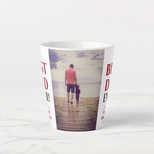 Modern Best Pap Ever Vader Day Foto Latte Mok (Voorkant)