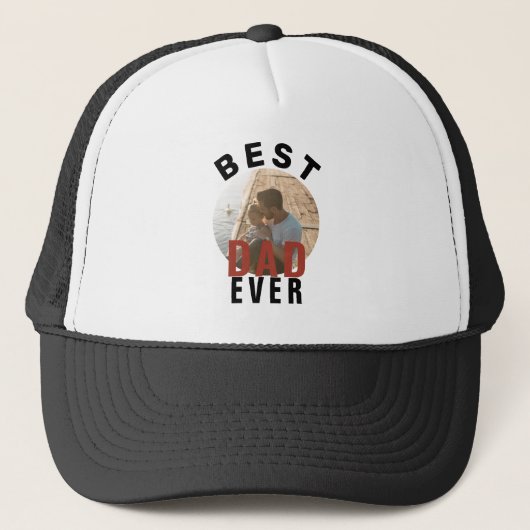 Modern Best Pap Ever Vader Day Foto Trucker Pet (Voorkant)