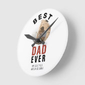 Modern Best Pap Ever Vader Day Round Photo Ronde Klok (Hoek)