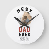 Modern Best Pap Ever Vader Day Round Photo Ronde Klok (Voorkant)