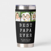 Modern BEST PAPA EVER 3 Photos Geïsoleerde Drinkbeker (Achterkant)