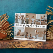Modern 'Best Papa Ever' Photo Collage Fotoplaat (Zijkant)