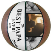 Modern Best Papa Father Day Keepslag 3 Foto Basketbal (Verticaal)