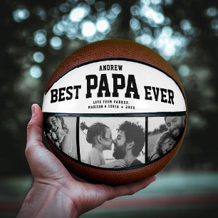 Modern BEST PAPA OOIT Cool Trendy Photo Collage Basketbal