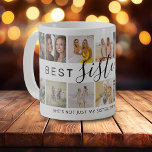 Modern 'Best Sister Ever' Photo Collage Koffiemok<br><div class="desc">Modern photo collage coffee mug featuring a photo collage made up of 14 pictures,  the text 'Best Sister Ever' in elegant calligraphy script,  a beautiful sister quote that can be customized. This mug makes a beautiful keepsake gift for your sister on Birthdays or Christmas.</div>