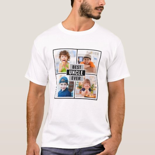 Modern Best Uncle Ever 4 Fotocollage T-shirt (Voorkant)