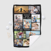 Modern BESTE DAD DOOR PAR Photo Collage Persoonlij Golfhanddoek (Insitu)