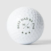 MODERN BESTE DAD VAN PAR GOLF VADERDAG MONOGRAM GOLFBALLEN (Voorkant)