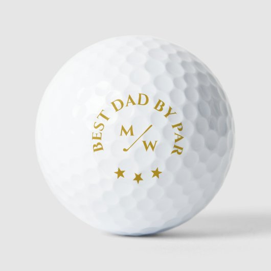 MODERN BESTE DAD VAN PAR GOLF VADERDAG MONOGRAM GOLFBALLEN (Voorkant)