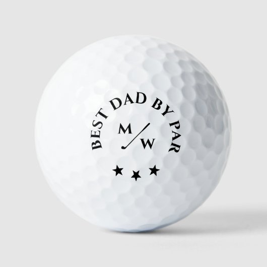 MODERN BESTE DAD VAN PAR GOLF VADERDAG MONOGRAM GOLFBALLEN (Voorkant)