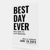 Modern Beste Dag Ooit Bruiloft Welkom Acryl Sign Bord (Hoek)