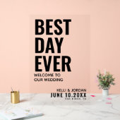 Modern Beste Dag Ooit Bruiloft Welkom Acryl Sign Bord (Huwelijk)