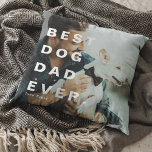 Modern BESTE DOG DAD OOIT Aangepaste foto Kussen<br><div class="desc">Modern Best Dog Dad,  Ever Custom Photo Pillow. Perfect geschenk voor hondenliefhebbers op hun verjaardag,  kerst of vaders dag!</div>