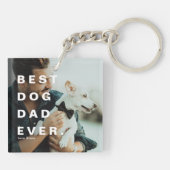 Modern BESTE DOG DAD OOIT Aangepaste foto Sleutelhanger (Achterkant)