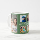 Modern Beste Familie Ooit 6 Foto Collage Groen Koffiemok (Voorkant links)