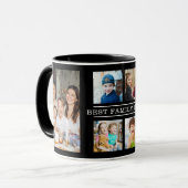 Modern Beste Familie Ooit 6 Foto Collage Zwart Mok (Voorkant links)