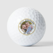 Modern BESTE GRANDPA DOOR PAR Foto gepersonaliseer Golfballen (Voorkant)