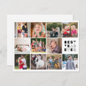 Modern Beste Jaar Ooit 11 Foto Custom Greeting Feestdagenkaart (Voorkant / Achterkant)