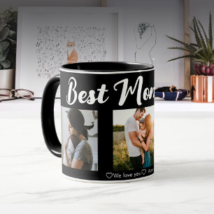 Modern Beste Mam Ooit fotocollage instagram zwart Mok