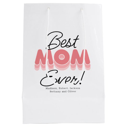 Modern beste mama ooit medium cadeauzakje (Achterkant)
