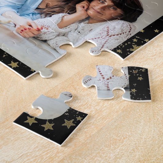 Modern Beste Moeder Ooit Familie Foto's Moederdag Legpuzzel (Zijkant)