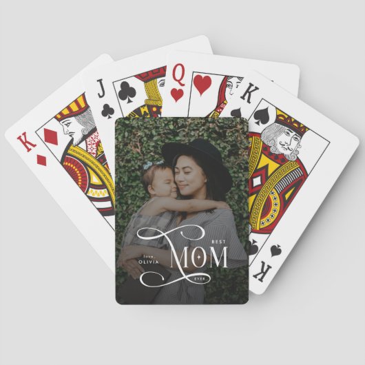 Modern Beste Moeder Ooit Foto Moederdag Cadeaus Pokerkaarten (Achterkant)