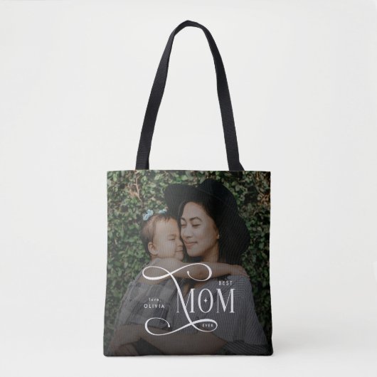 Modern Beste Moeder Ooit Foto Moederdag Geschenken Tote Bag (Voorkant)