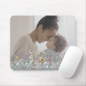 Modern Beste Moeder Ooit Script Elegant Flowers Fo Muismat (Met muis)