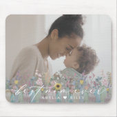 Modern Beste Moeder Ooit Script Elegant Flowers Fo Muismat (Voorkant)