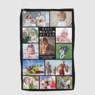 Modern BESTE MOM DOOR PAR Photo Collage Persoonlij Golfhanddoek
