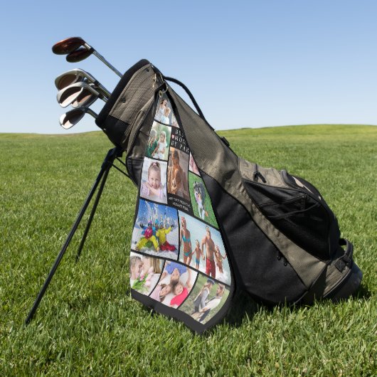 Modern BESTE MOM DOOR PAR Photo Collage Persoonlij Golfhanddoek (Groen)