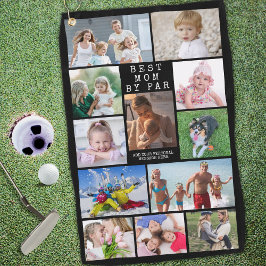 Modern BESTE MOM DOOR PAR Photo Collage Persoonlij Golfhanddoek
