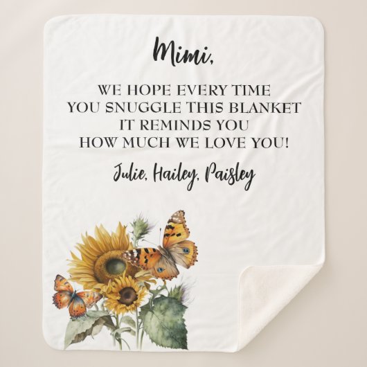 Modern Beste Nana Ooit kleinkinderen namen Floral Sherpa Deken (Voorkant)