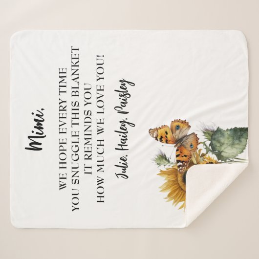 Modern Beste Nana Ooit kleinkinderen namen Floral Sherpa Deken (Voorkant (horizontaal))