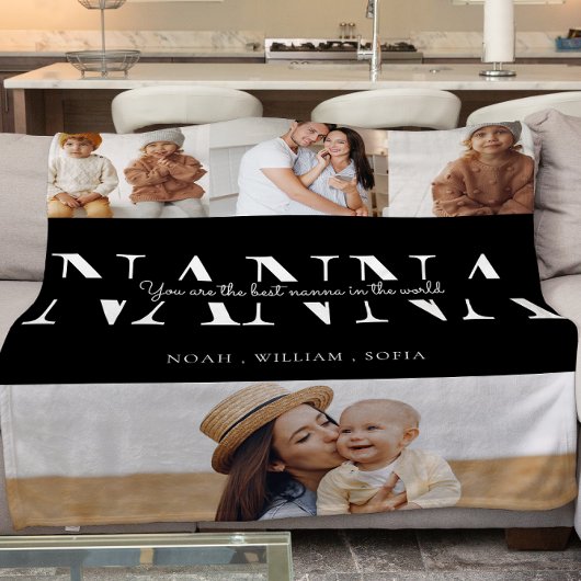 Modern Beste nanna zwart-wit 4 foto Fleece Deken
