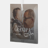 Modern Beste Opa Ooit Foto Persoonlijk Glas Ornament (Voorkant links)