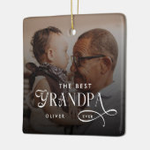 Modern Beste Opa Ooit Foto Persoonlijk Keramisch Ornament (Links)