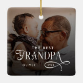 Modern Beste Opa Ooit Foto Persoonlijk Keramisch Ornament (Achterkant)