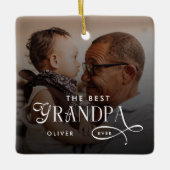 Modern Beste Opa Ooit Foto Persoonlijk Keramisch Ornament (Voorkant)