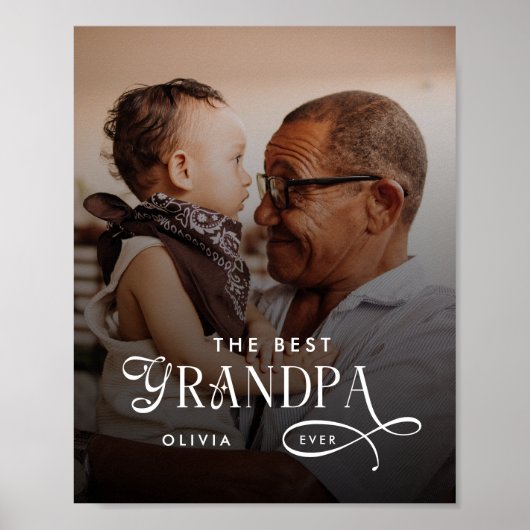 Modern Beste Opa Ooit Foto Persoonlijk Poster (Voorkant)