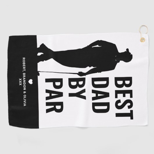 Modern Beste Pap Door Par Vaderdag Golfhanddoek (Horizontaal)