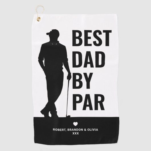 Modern Beste Pap Door Par Vaderdag Golfhanddoek (Voorkant)