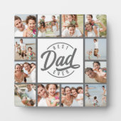 Modern Beste Papa Ooit 12 Foto Collage Plaquette Fotoplaat (Voorkant)