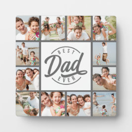 Modern Beste Papa Ooit 12 Foto Collage Plaquette Fotoplaat