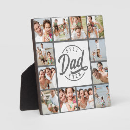 Modern Beste Papa Ooit 12 Foto Collage Plaquette Fotoplaat
