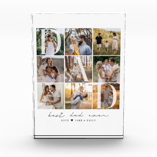 Modern Beste Papa Ooit Script 9 Fotorooster Papa G Fotoblokken (Voorkant)